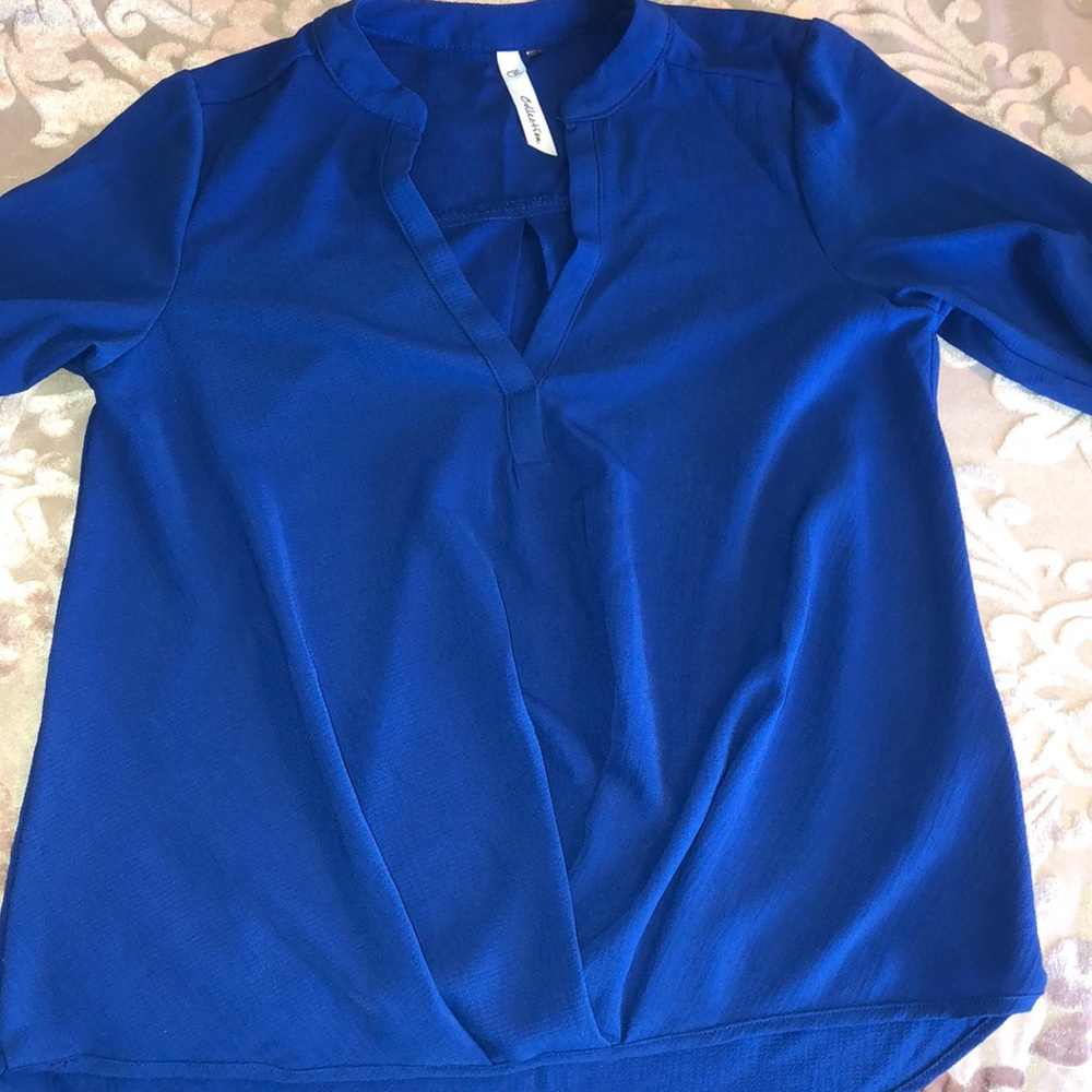 Beautiful NY Collection Royal blue blouse